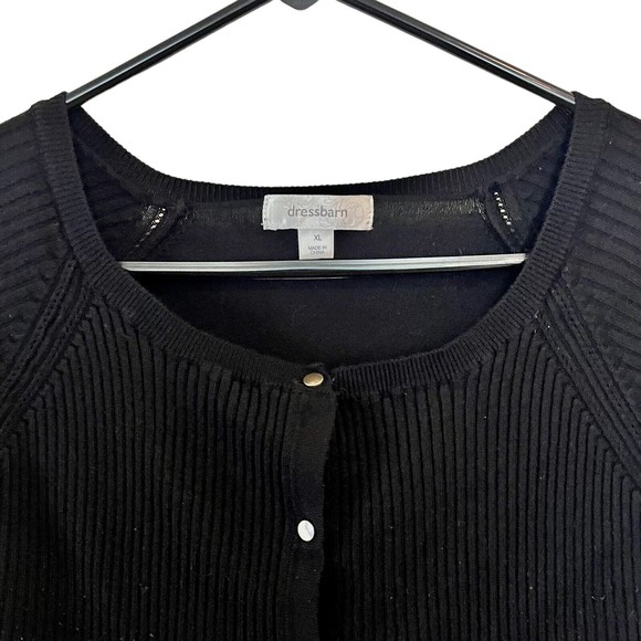 Dressbarn Women's Size XL Sweater Cardigan Long Sleeves Ribbed Button Details - Picture 4 of 6